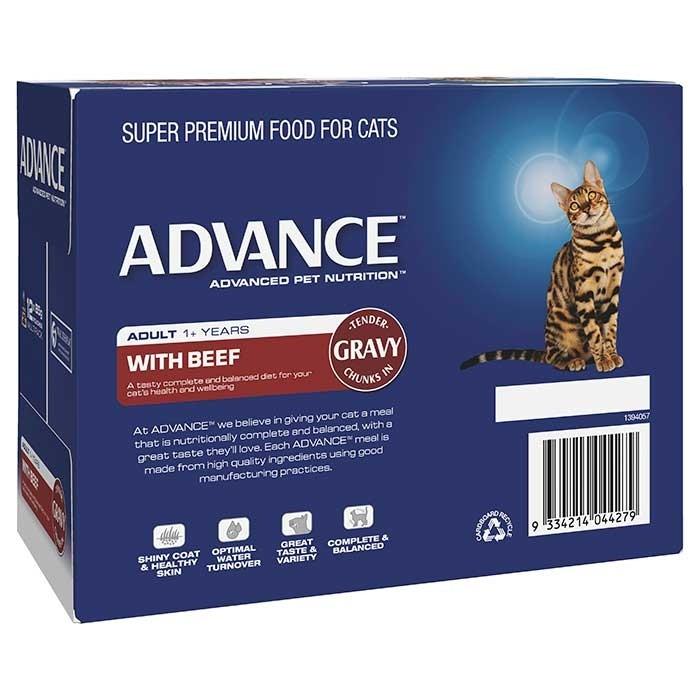 Advance Beef in Gravy Adult Cat Food 85g x12 - PetBuy
