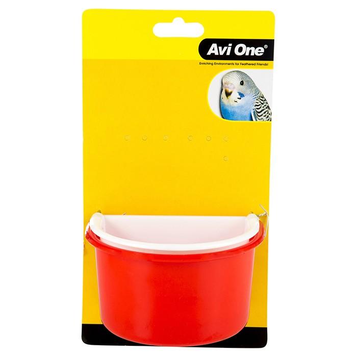 Avi One Bird Feeder Plastic D Feeder with Metal Holder 2 Pack - PetBuy