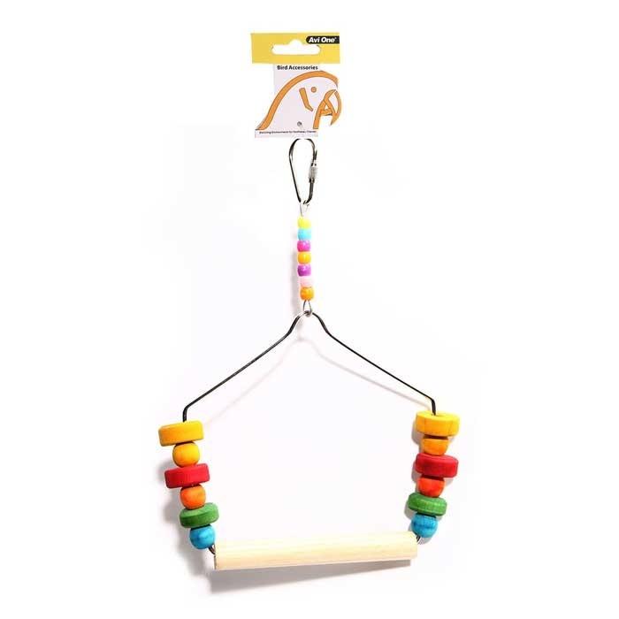 Avi One Bird Toy Coloured Block and Swing - PetBuy
