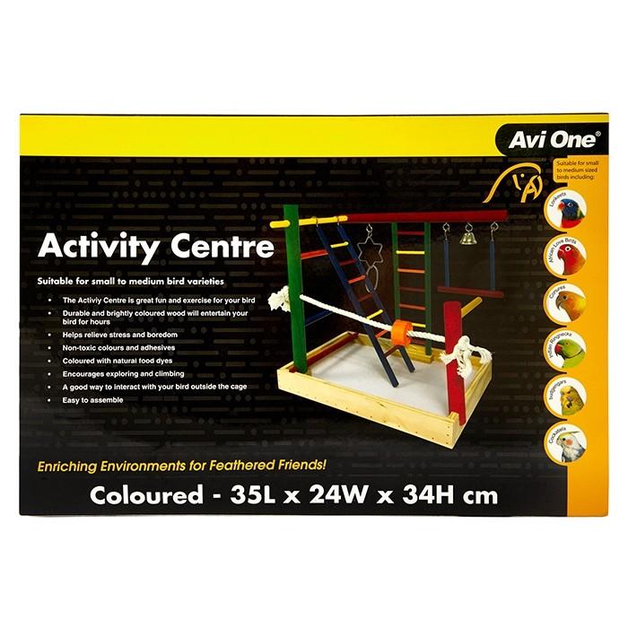 Avi One Coloured Wood Bird Activity Centre - PetBuy