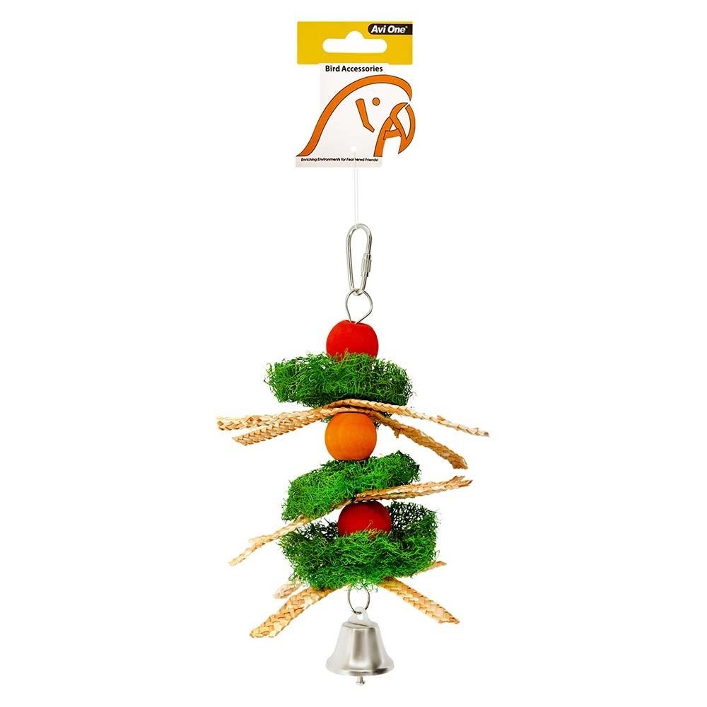 Avi One Loofah with Beads & Straw Bird Toy - PetBuy
