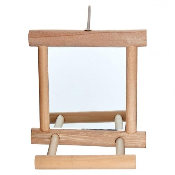 Avi One Wood Framed Mirror Bird Toy With Seat - PetBuy