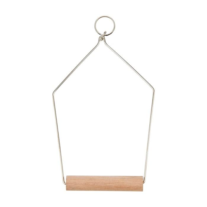 Bird Toy Triangle Wire Swing W/wooden Perch S 21x10.5cm - PetBuy
