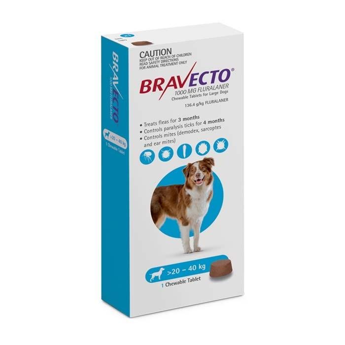 Bravecto Chew for Large Dogs 3 month pack - 20 to 40kg - PetBuy