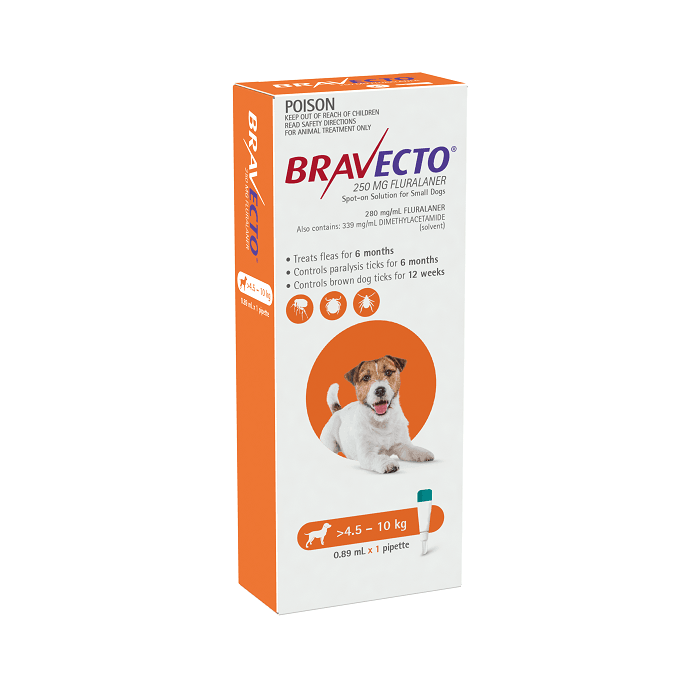 Bravecto Spot-on for Small Dogs - 4.5 kg - 10kg 1Pk - 6 months - PetBuy