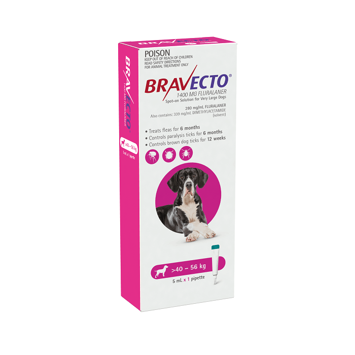 Bravecto Spot-on for Very Large Dogs - 40kg - 56kg 1Pk - PetBuy