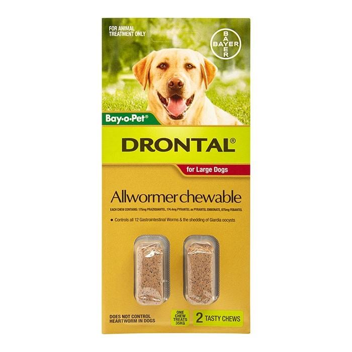 Drontal All Wormer Chewable For Large Dogs 2pk - PetBuy