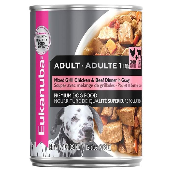 Eukanuba Mix Grill Chicken & Beef Dinner Adult Dog Food 354gx12 - PetBuy
