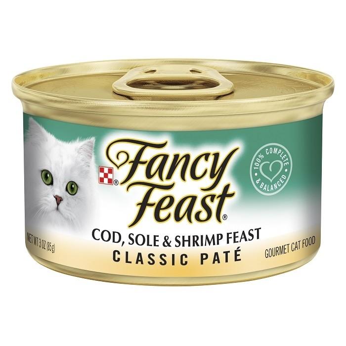 Fancy Feast Classic Cod Sole & Shrimp Cat Food 85gx24 - PetBuy