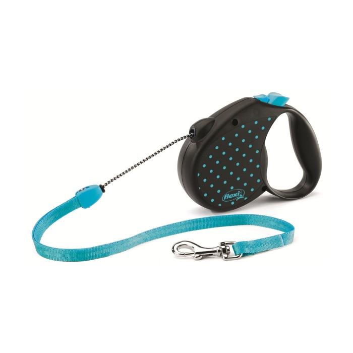 Flexi Dots Cord Dog Lead Blue Medium - PetBuy