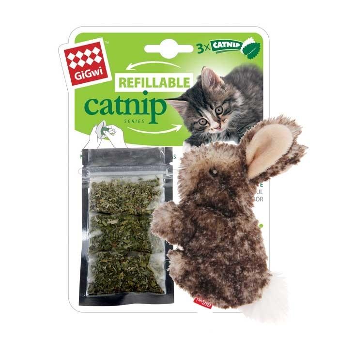 GiGwi Rabbit Refillable Catnip 3 Teabags Cat Toy - PetBuy