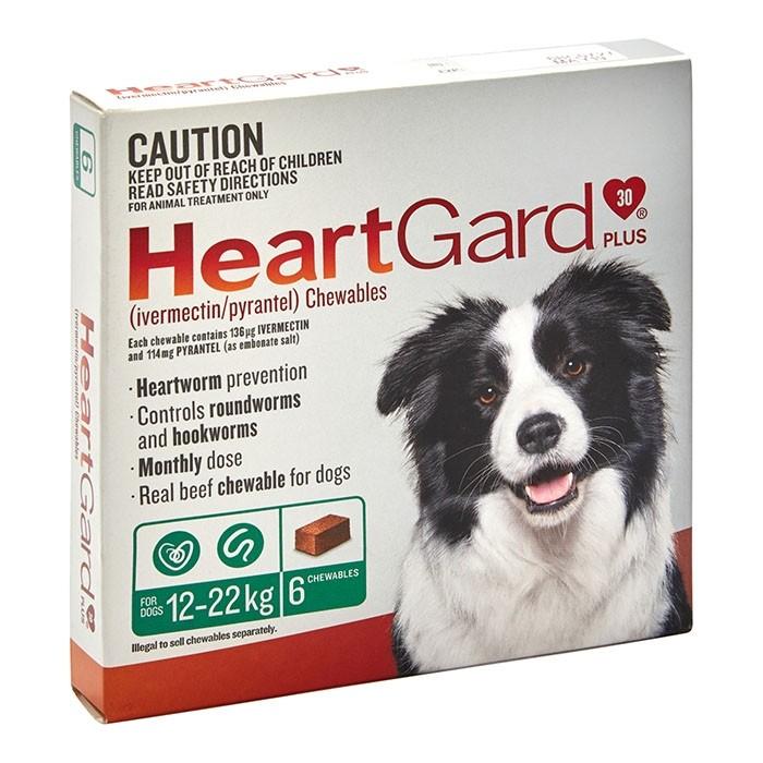 Heartgard Plus Chew For Medium Dogs Green 6Pk - PetBuy