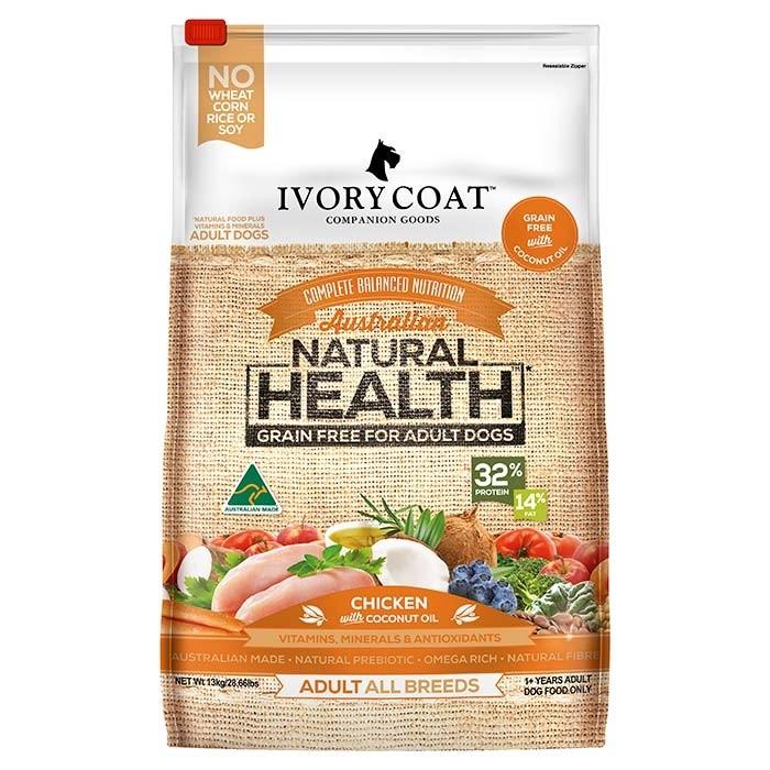 Ivory Coat Grain Free Chicken & Coco Oil Adult Dog Food 13kg - PetBuy