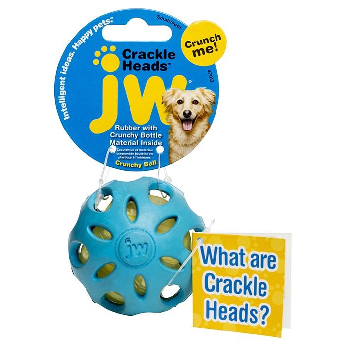 JW Crackle Heads Rubber Ball Dog Toy Small - PetBuy