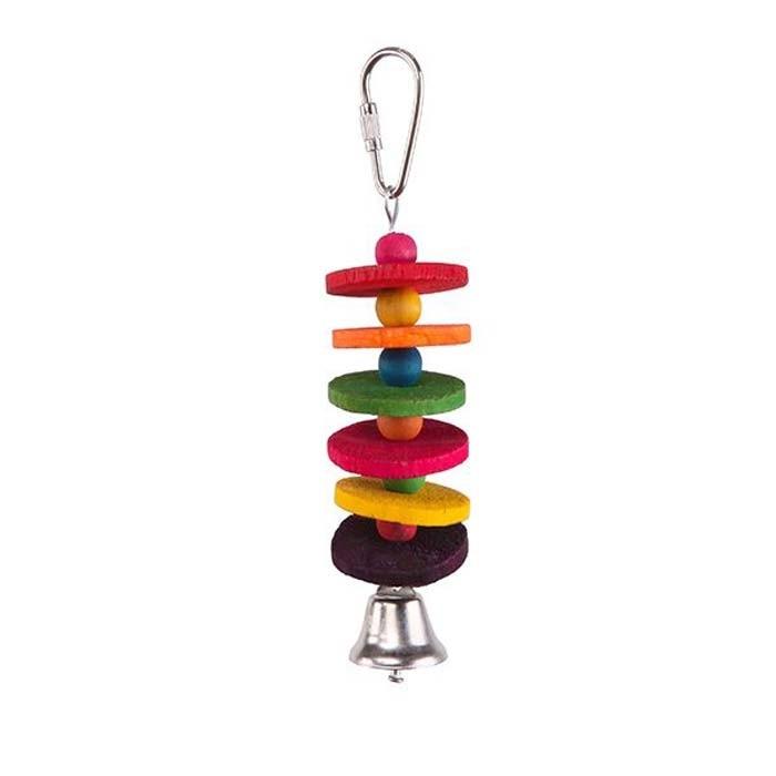 Kazoo Round Chips & Bell Bird Toy Small - PetBuy
