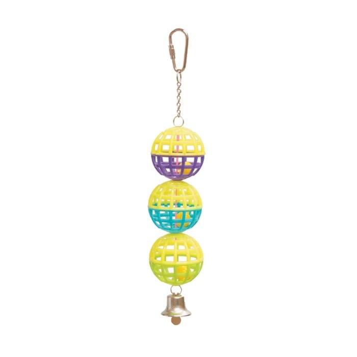 Kazoo Triple Cage Ball With Bell Bird Toy Small - PetBuy