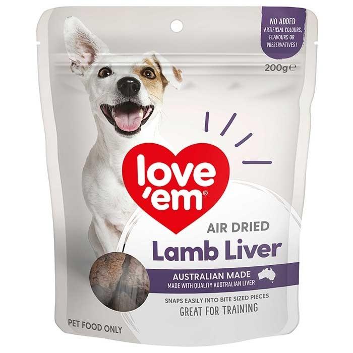Love Em Air Dried Lamb Liver Dog Treat 200g - PetBuy