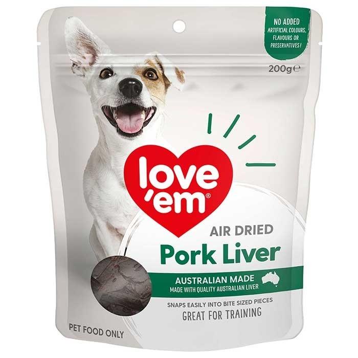 Love Em Air Dried Pork Liver Dog Treat 200g - PetBuy