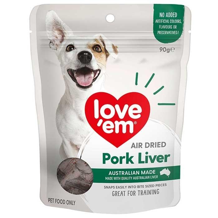 Love Em Air Dried Pork Liver Dog Treat 90g - PetBuy
