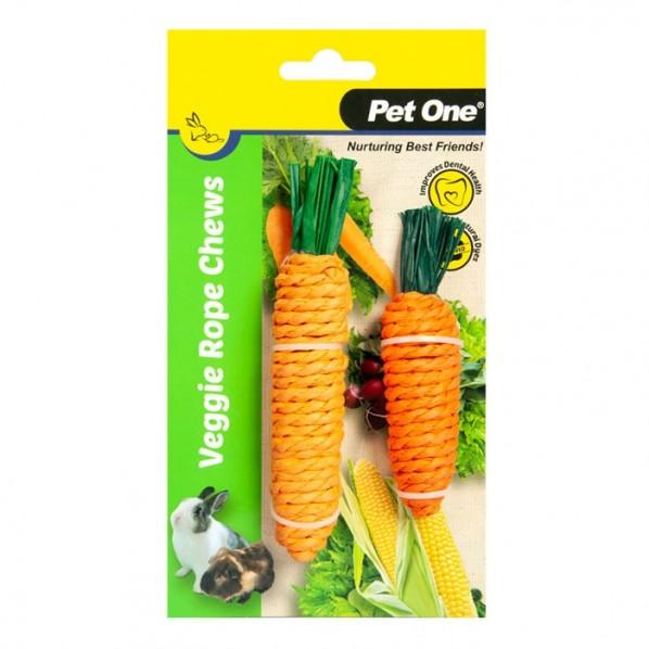 Pet One Veggie Rope Small Animal Chw Carrots Sm - Med 2Pk - PetBuy