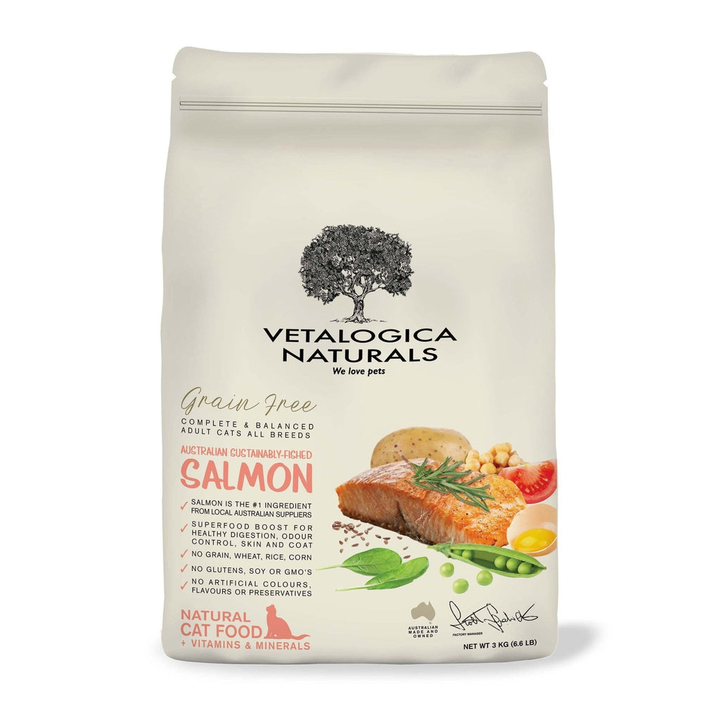 Vetalogica Naturals Grain Free Salmon Adult Cat Food 3kg - PetBuy