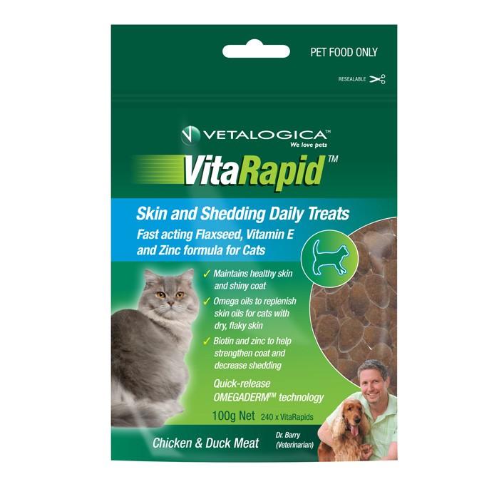 Vetalogica Vitarapid Skin And Shedding Cat Treat 100g - PetBuy