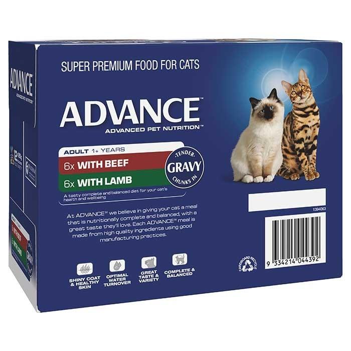 Advance Beef & Lamb Gravy Adult Cat Food 85g x12 - PetBuy