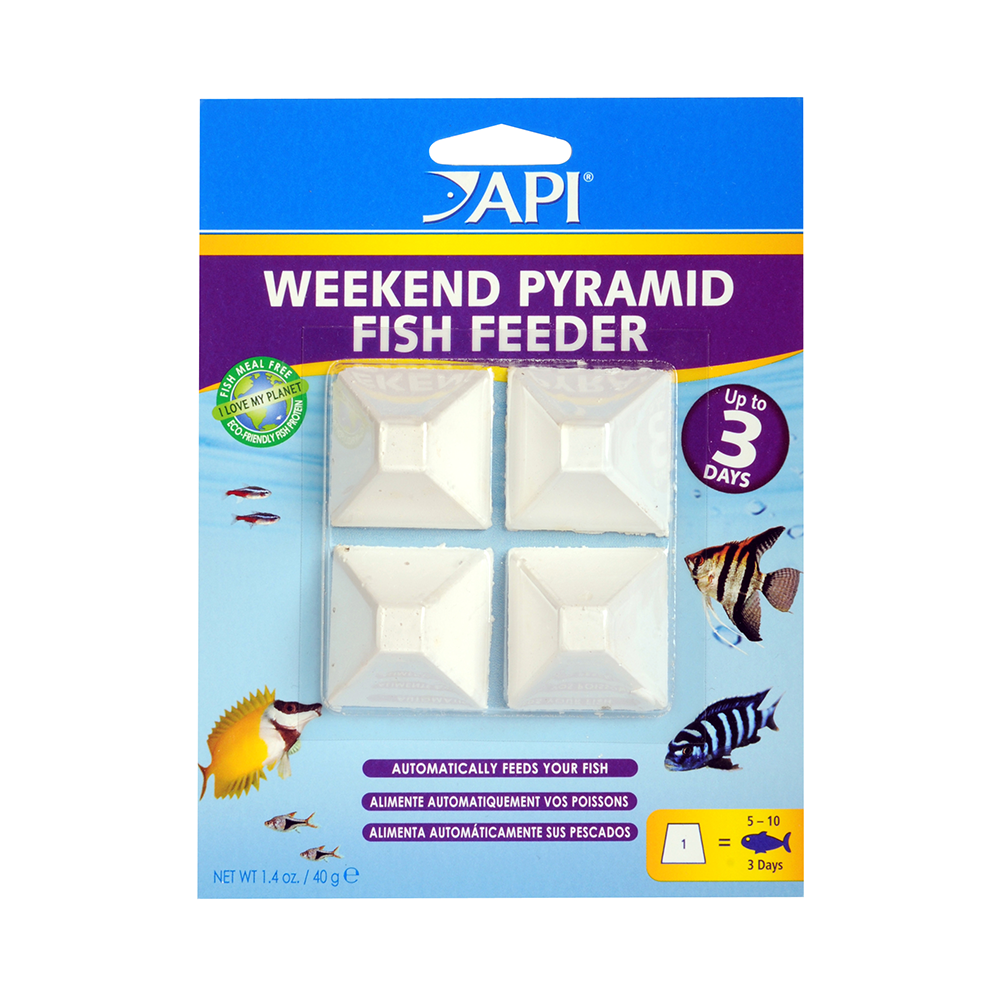 API Weekend Pyramid Fish Feeder 3 Day 4 Pack - PetBuy