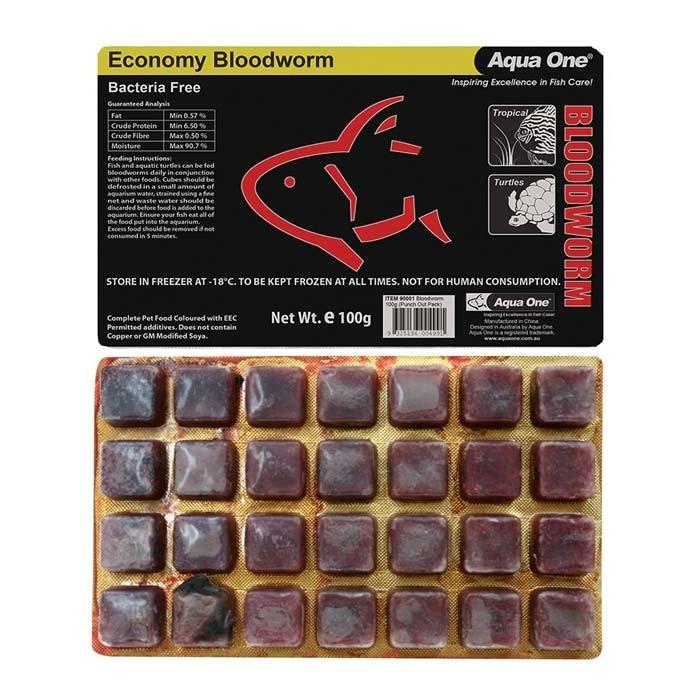 Aqua One Bloodworm Fish Food Punch Out Pack 100g - PetBuy
