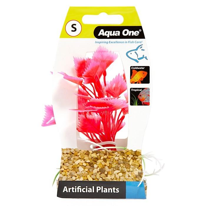Aqua One Log Base Variegated Hygrophila Plastic Plant Red Sm - PetBuy