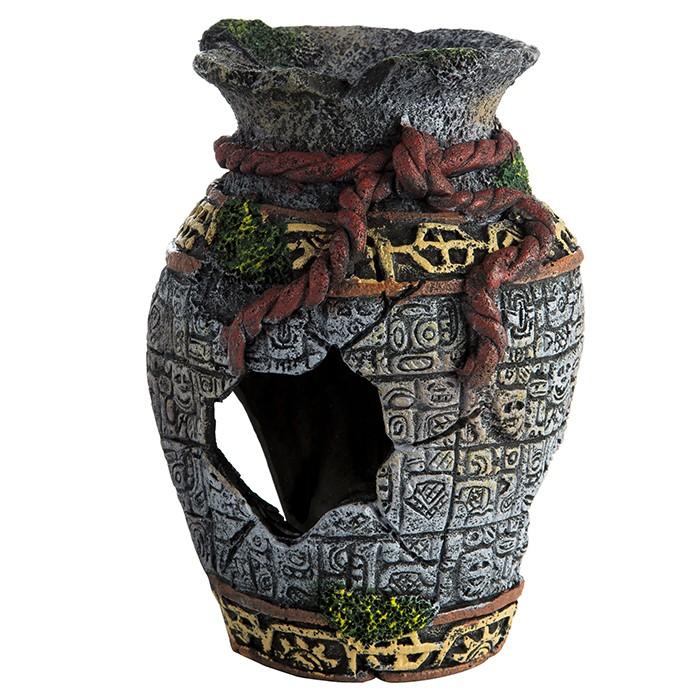 Aqua One Ornamental Broken Aztec Vase Small - PetBuy