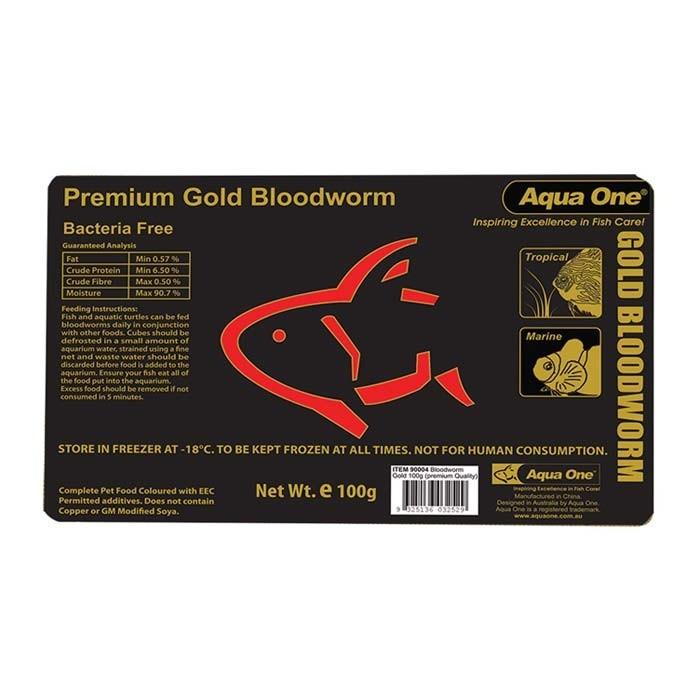 Aqua One Premium Quality Bloodworm Fish Food Gold 100g - PetBuy