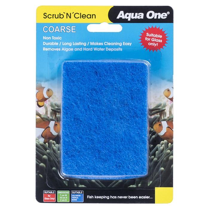 Aqua One Scrub 'N' Clean Algae Pad Coarse 7x10x2cm Small - PetBuy