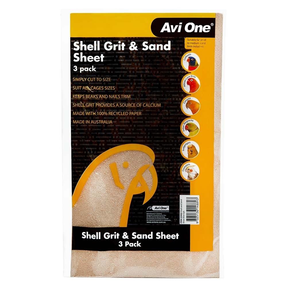 Avi One Bird Grit & Sand Sheet 3 Pack - PetBuy