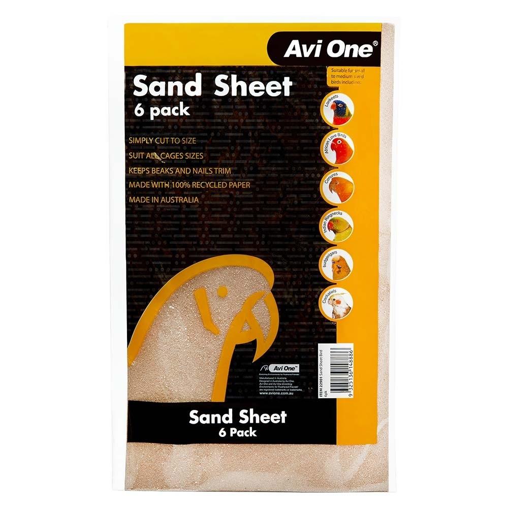 Avi One Bird Sand Sheet 6 Pack - PetBuy