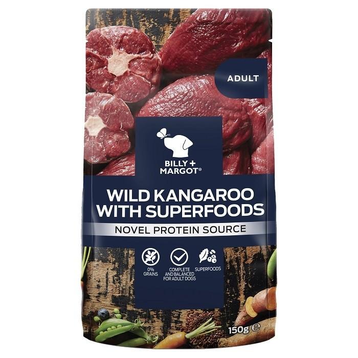 Billy & Margot Kangaroo Superfoods Adult Dog Pouch 150gx12 - PetBuy