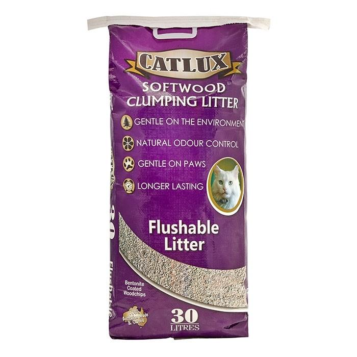 Catlux Softwood Clumping Litter - 30 Litre - PetBuy