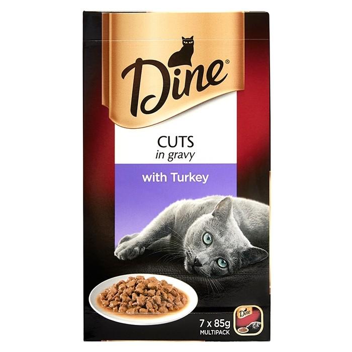 Dine Daily Turkey In A Delicious Gravy Cat Can 85g 7 Pack x6 - PetBuy
