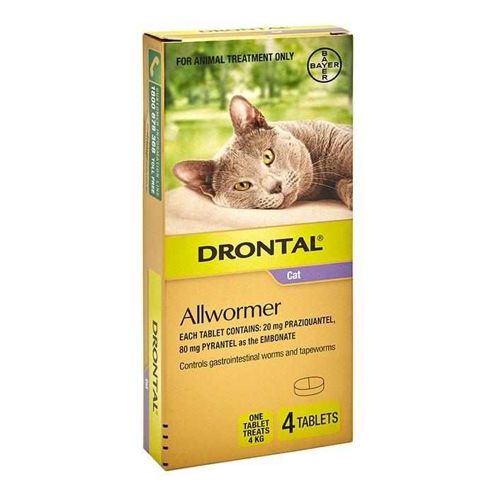 Drontal Cat All Wormer 4kg 4Pk - PetBuy