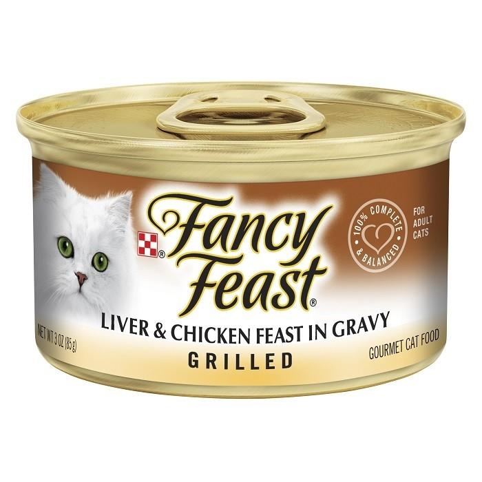 Fancy Feast Classic Grilled Chick Liver Cat Food Can 85gx24 - PetBuy
