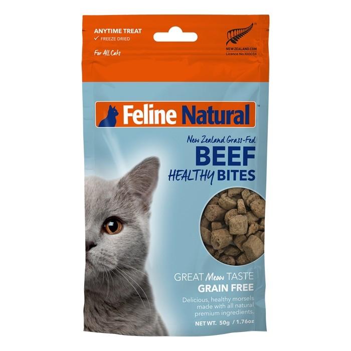 Feline Natural Freeze Dried Beef Bites Cat Treats 50g - PetBuy