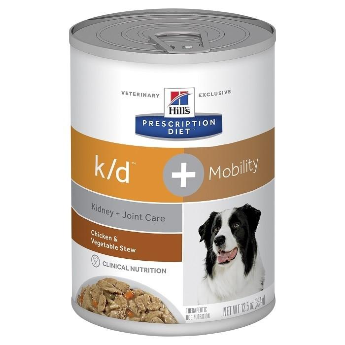 Hills Prescription Diet K/D Plus Mobility Adult Dog Food 354gx12 - PetBuy