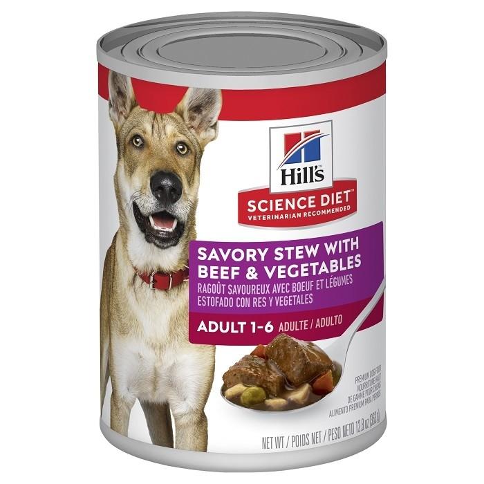 Hill's Science Diet Adult Stew Beef And Vegetable Dog Food 12 x 363g - PetBuy