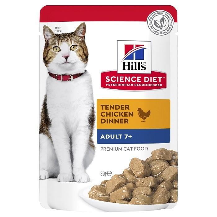 Hill's Science Diet Chicken 7+ Senior Cat Wet Pouch 85g x12 - PetBuy