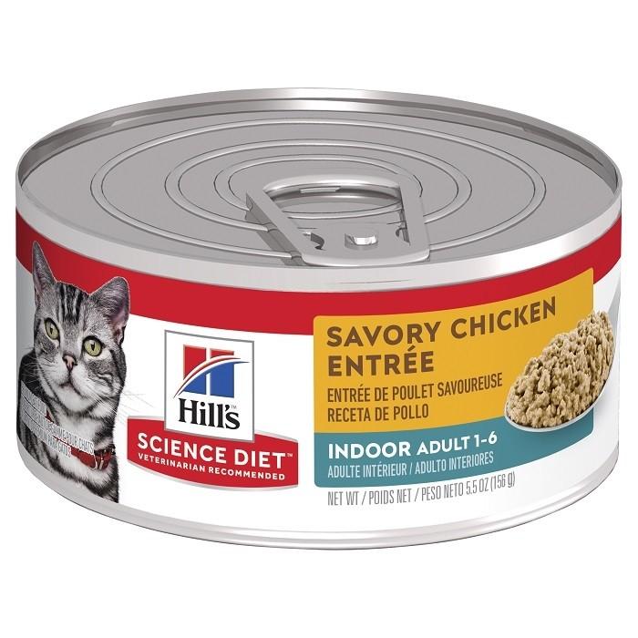 Hill's Science Diet Feline Indoor Savory Chicken Entree Minced Cat Food 156g x24 - PetBuy