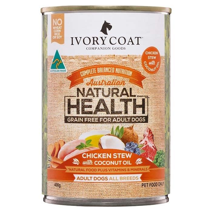 Ivory Coat Grain Free Chicken & Coco Oil Adult Dog Can 400g - PetBuy