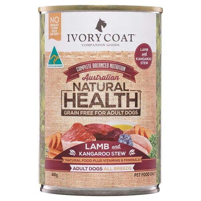 Ivory Coat Grain Free Lamb & Kangaroo Adult Dog Can 400g - PetBuy