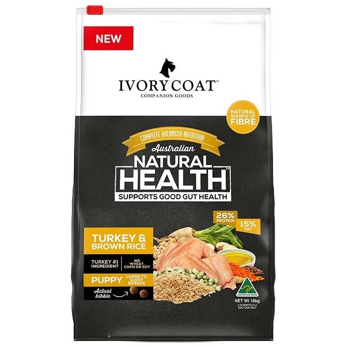 Ivory Coat Large Breed Turkey & Brown Rice Puppy Food 18kg - PetBuy