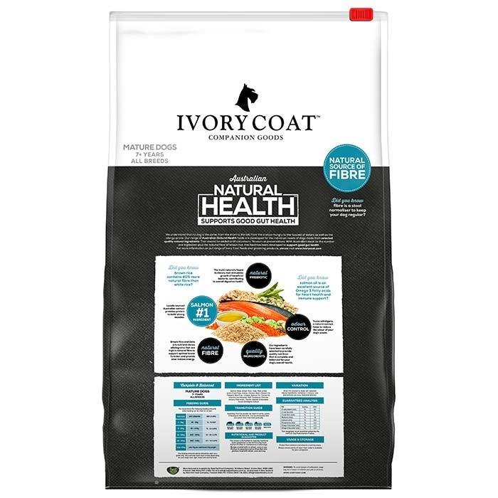 Ivory Coat Salmon & Brown Rice Senior Dog Food 18kg - PetBuy