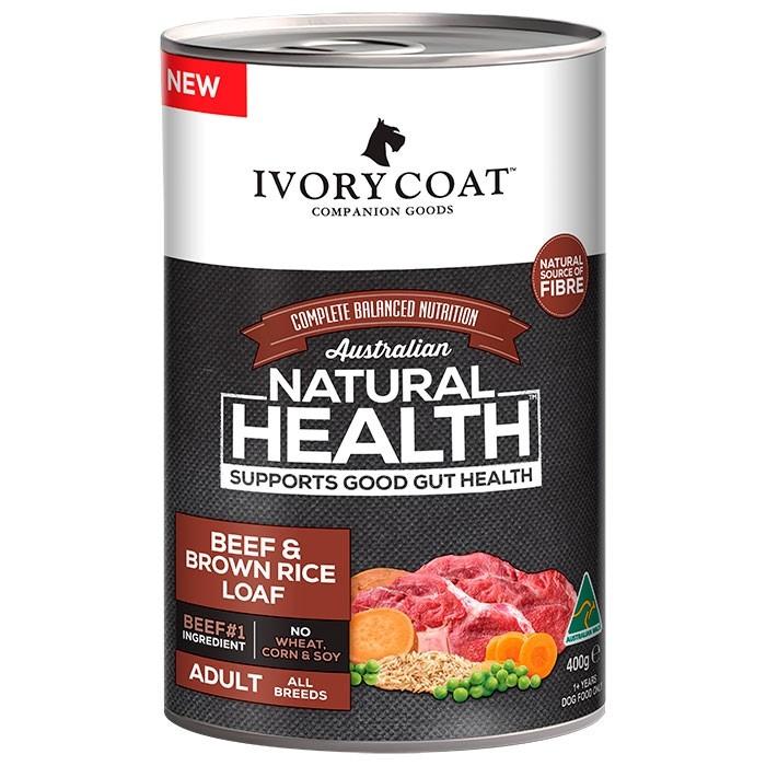 Ivory Coat Wholegrain Beef & Brown Rice Adult Dog Loaf 400gx12 - PetBuy
